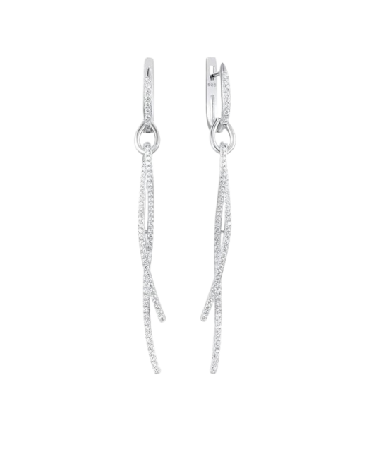 Sidabriniai auskarai su cirkoniais