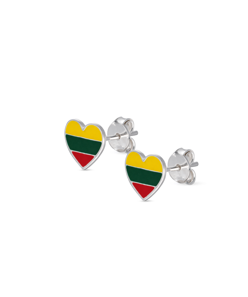 Sidabriniai auskarai su emale