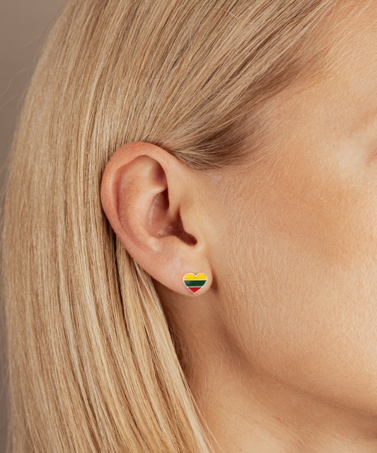 Sidabriniai auskarai su emale