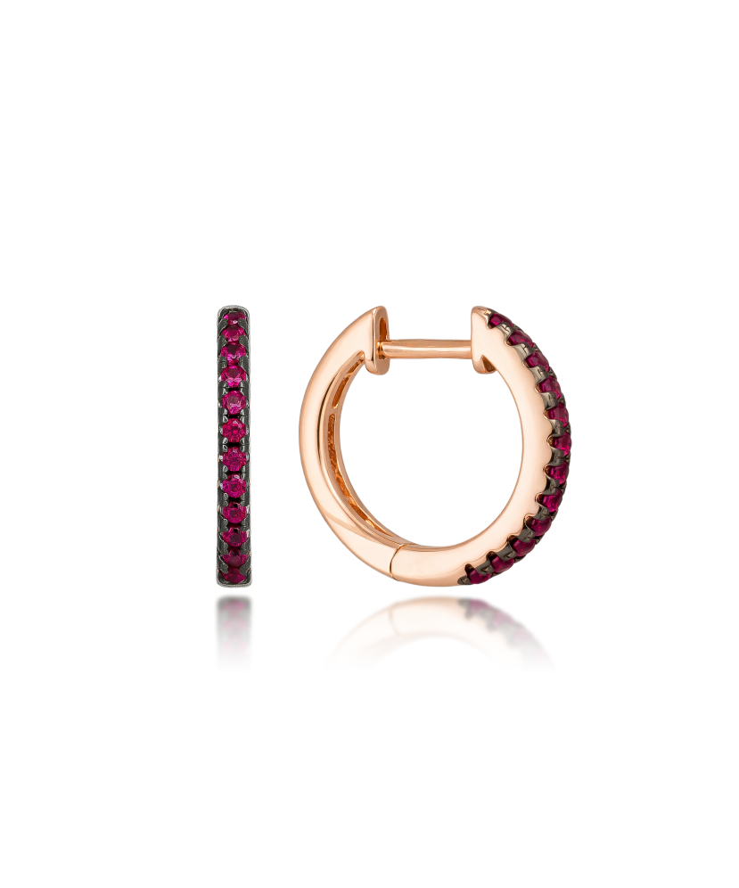 Paauksuoti Sidabriniai auskarai su nano rubinais