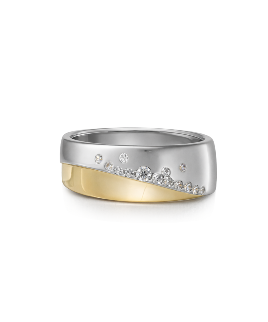 Paauksuotas žiedas su cirkoniais