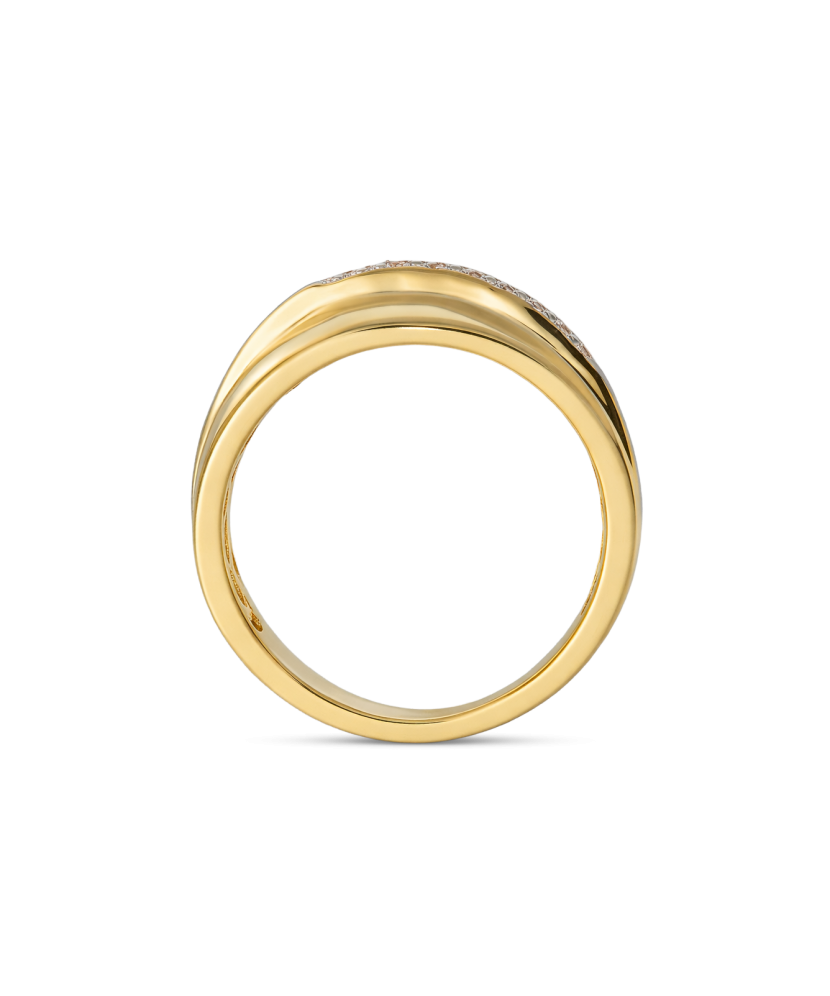 Paauksuotas žiedas su cirkoniais