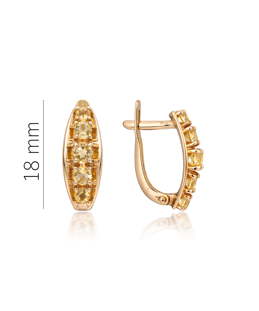 Auksiniai auskarai su citrinu