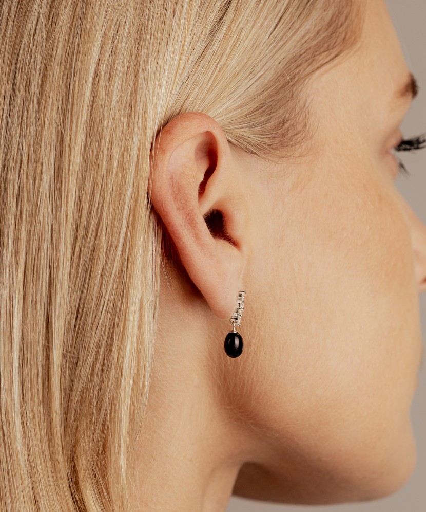 Sidabriniai auskarai su perlais ir cirkoniais