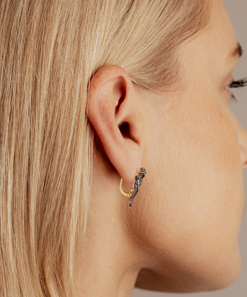 Paauksuoti sidabriniai auskarai su cirkoniais