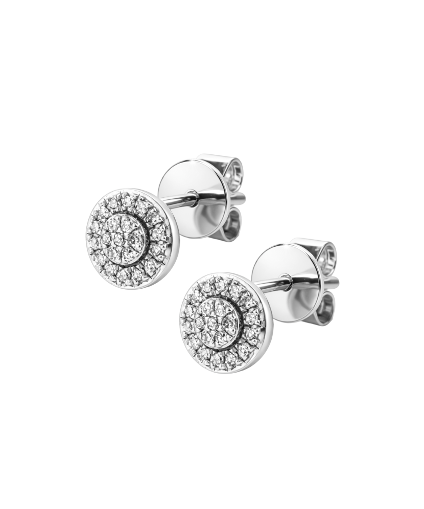 Balto aukso auskarai su deimantais