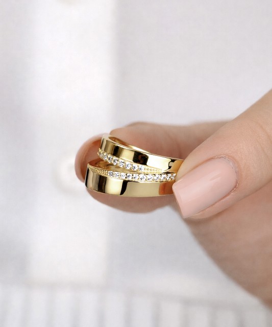 Paauksuotas žiedas su cirkoniais