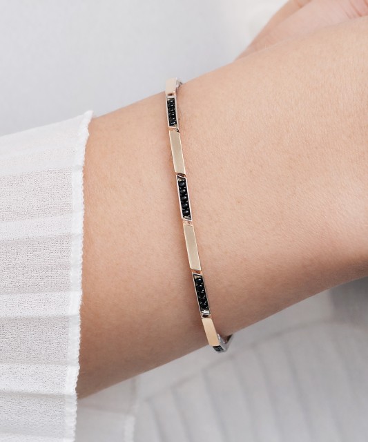 Sidabrinė apyrankė dengta auksu su cirkoniais  - Goldinga