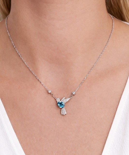 Sidabrinė grandinėlė su cirkonio pakabuku