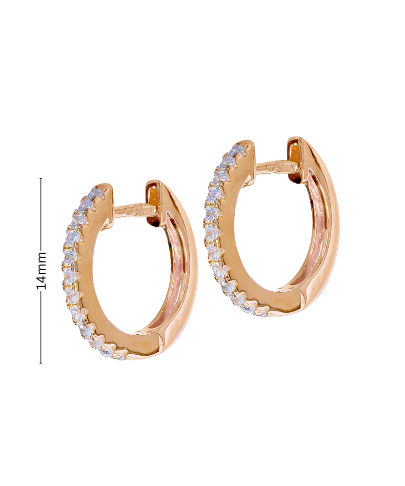 Paauksuoti sidabriniai auskarai su cirkoniais  - Goldinga