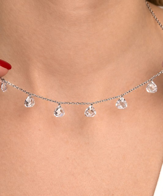 Sidabrinė grandinėlė su cirkoniais