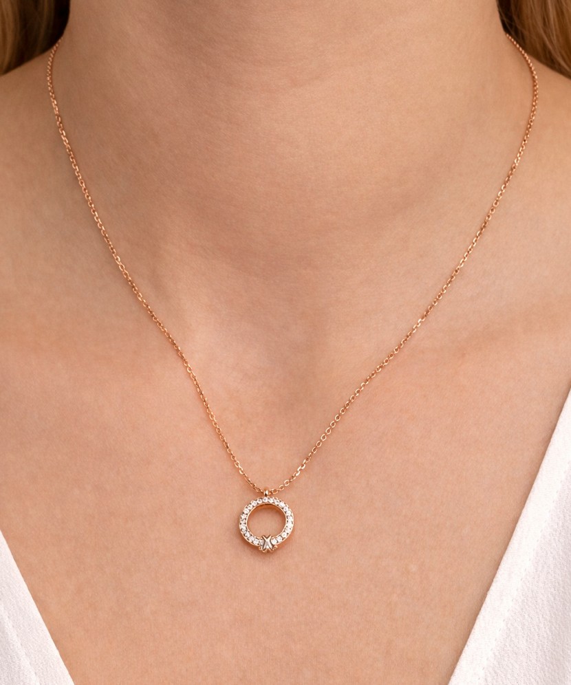 Paauksuota Sidabrinė grandinėlė su cirkonio pakabuku