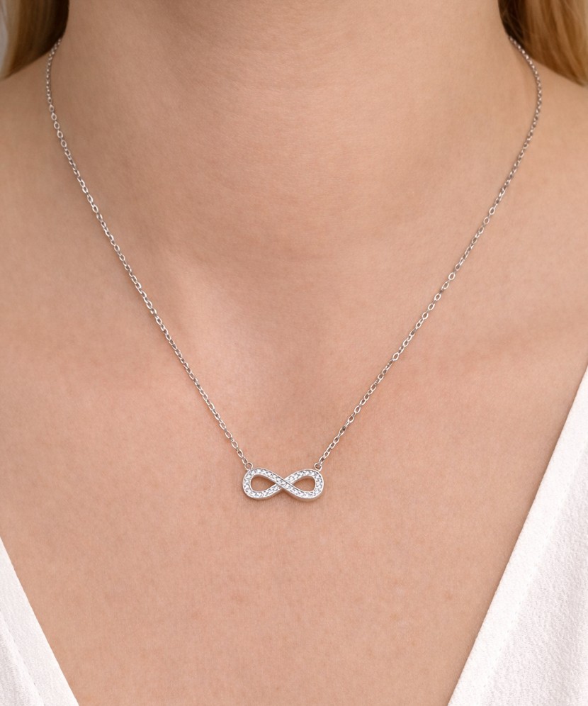 Sidabrinė grandinėlė su cirkonio pakabuku "Begalybė"