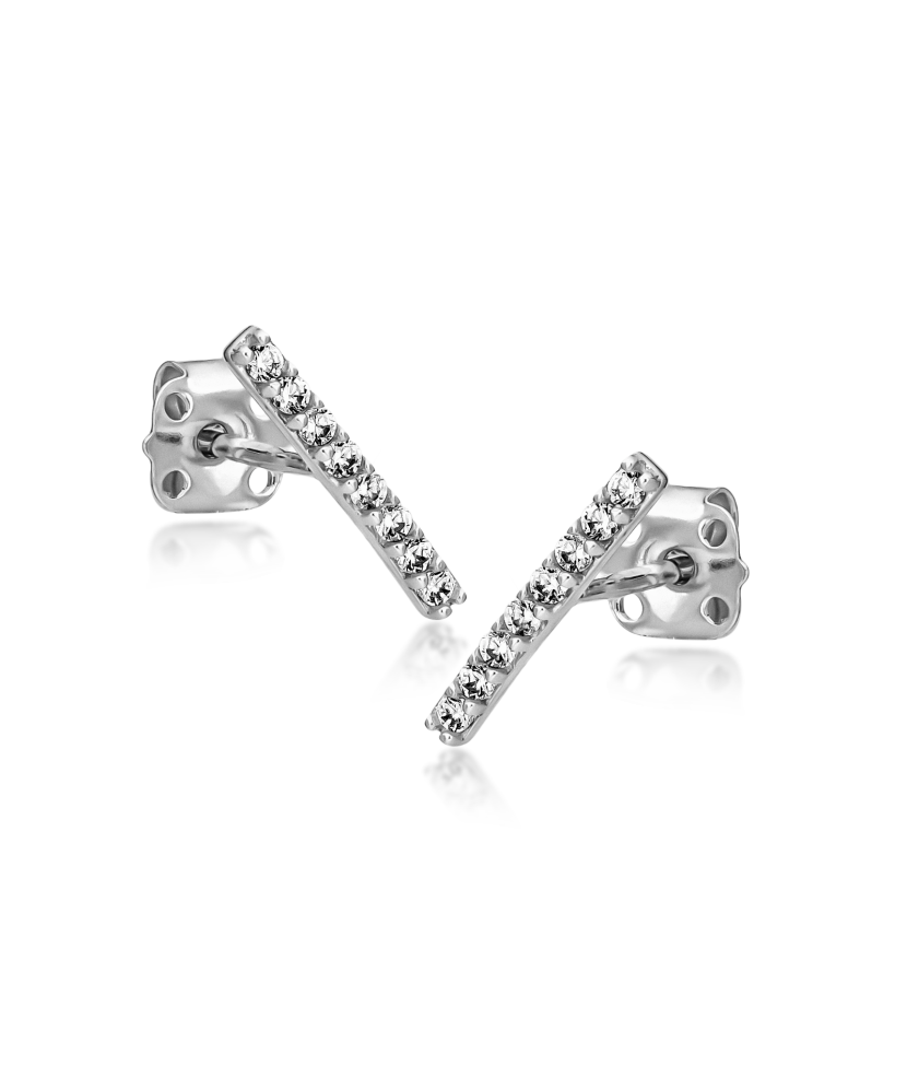 Balto aukso auskarai su cirkoniais