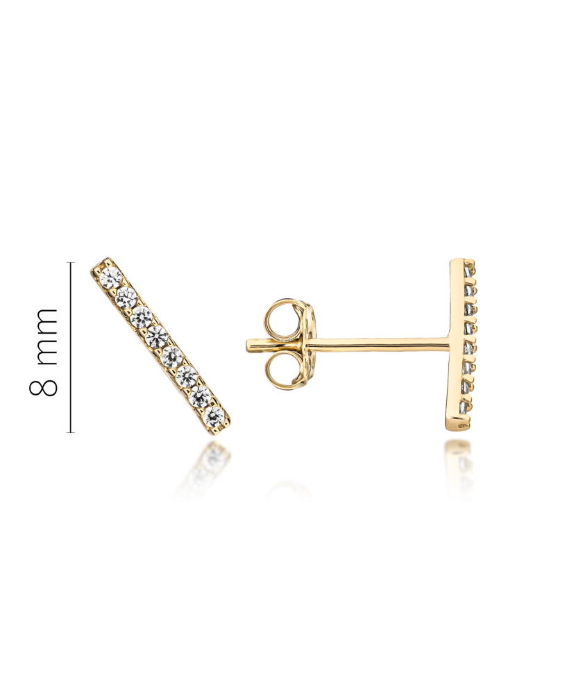 Geltono aukso auskarai su cirkoniais