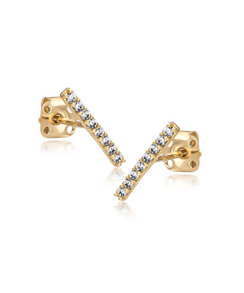 Geltono aukso auskarai su cirkoniais