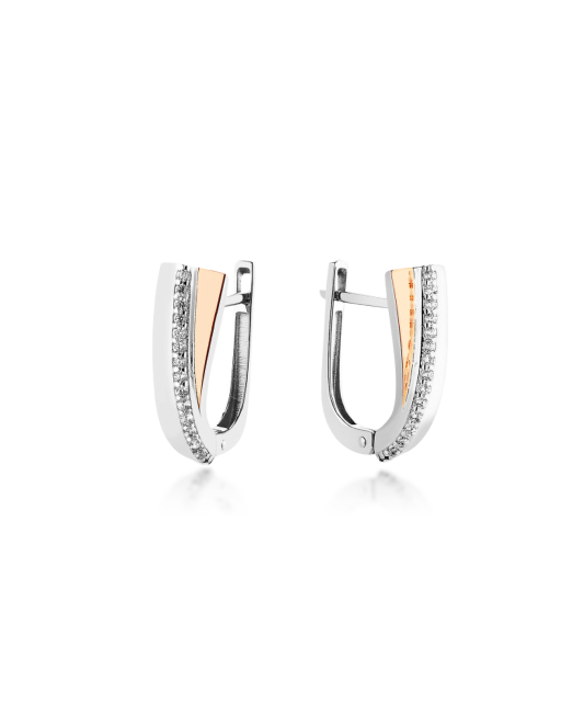 Sidabriniai auskarai dengti auksu su cirkoniais