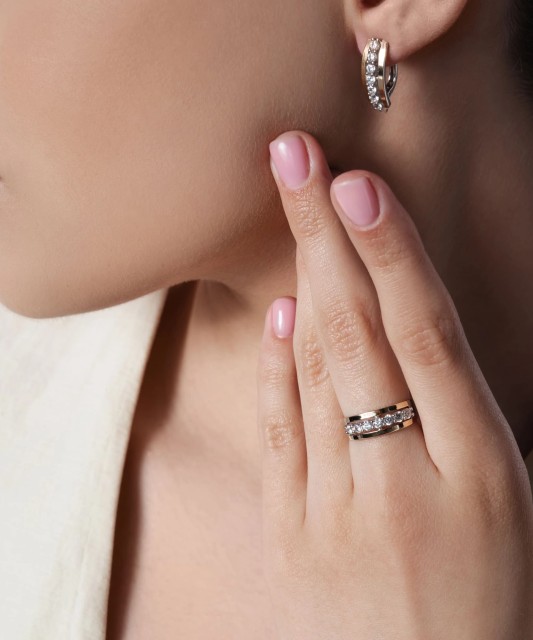 Sidabriniai auskarai dengti auksu su cirkoniais