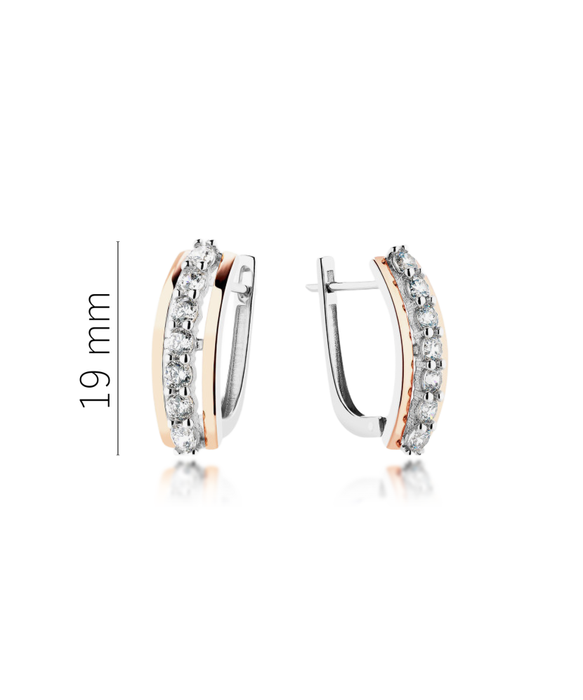 Sidabriniai auskarai dengti auksu su cirkoniais