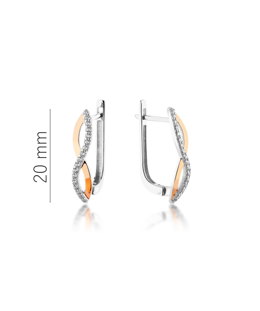 Sidabriniai auskarai dengti auksu su cirkoniais