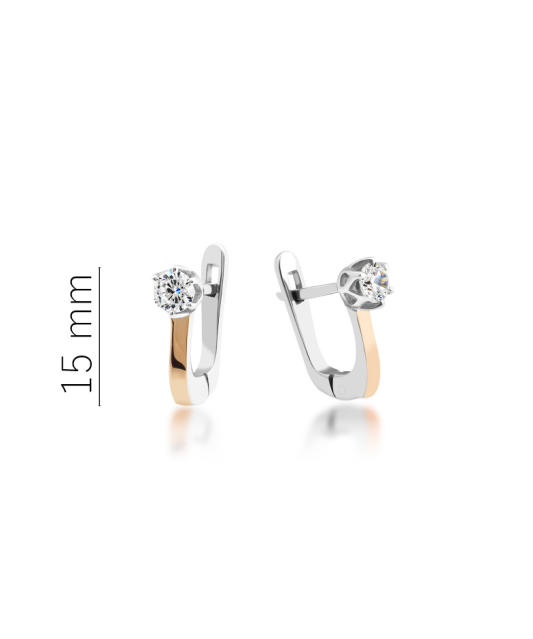 Sidabriniai auskarai dengti auksu su cirkoniais
