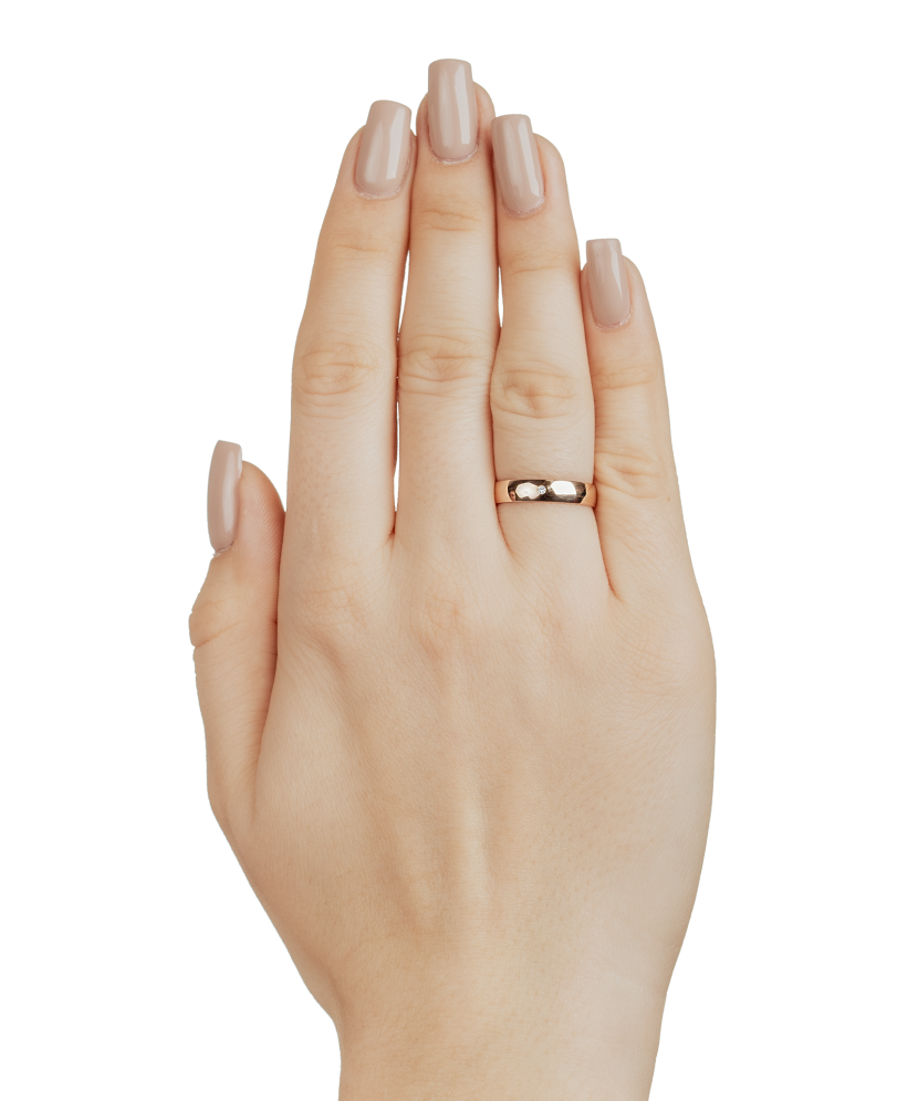 Auksinis vestuvinis žiedas su deimantu 5mm su komfortu