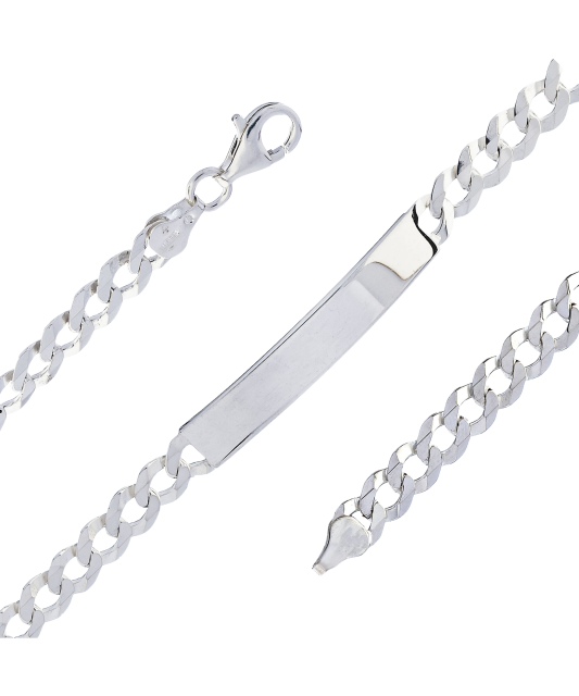 Sidabrinė apyrankė su plokštele "Curb"  - Goldinga