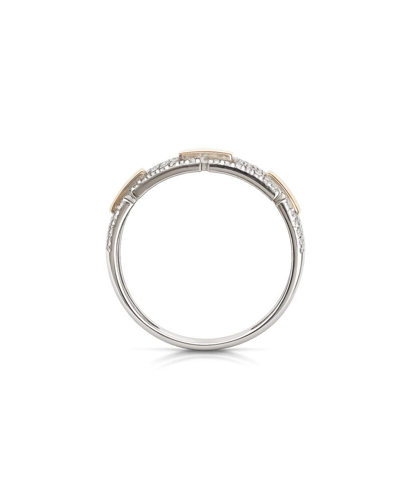 Sidabrinis žiedas dengtas auksu su cirkoniais