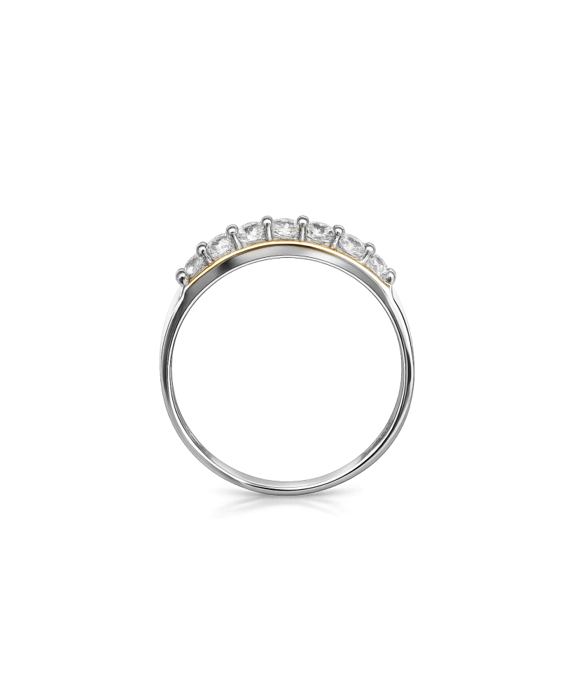 Sidabrinis žiedas dengtas auksu su cirkoniais