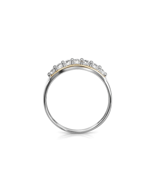 Sidabrinis žiedas dengtas auksu su cirkoniais