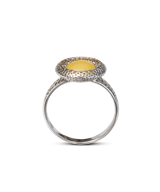 Sidabrinis žiedas su gintaru