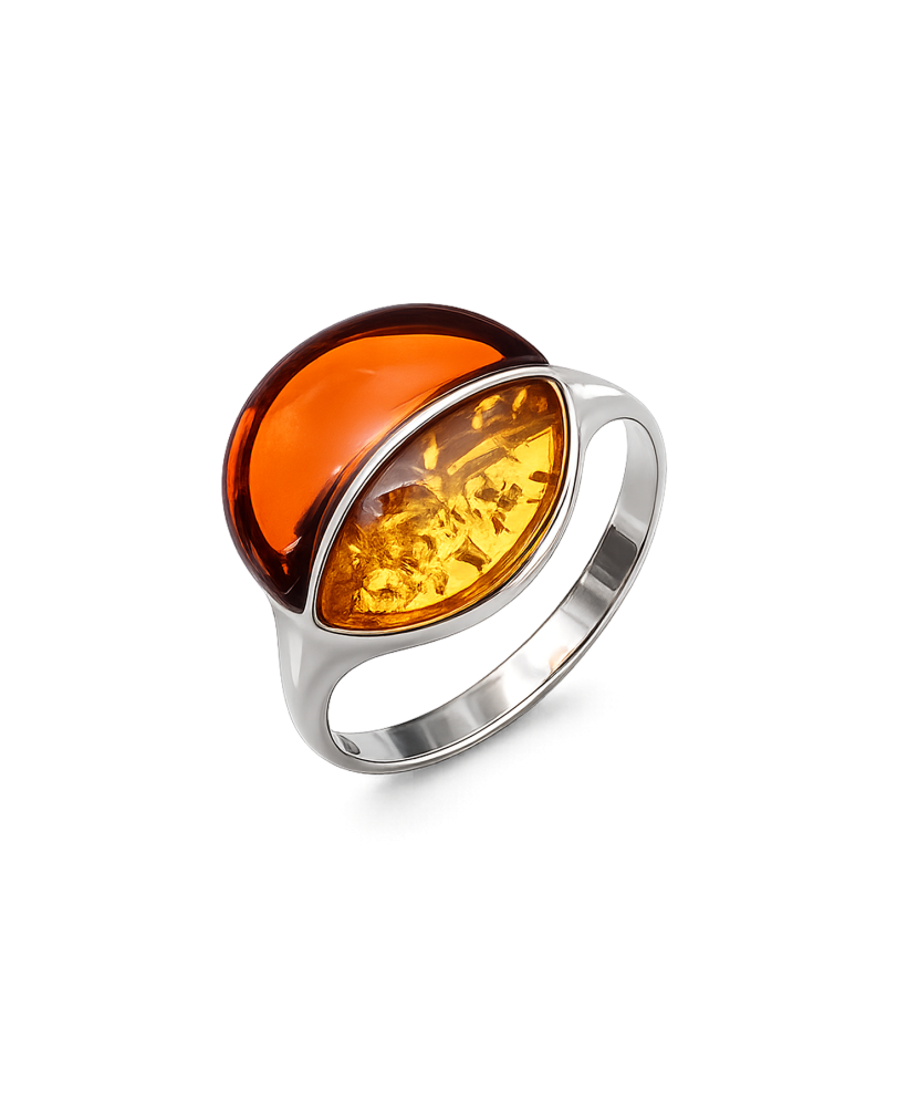Sidabrinis žiedas su gintaru