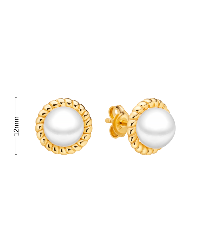 Paauksuoti sidabriniai auskarai su perlais