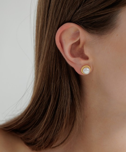 Paauksuoti sidabriniai auskarai su perlais