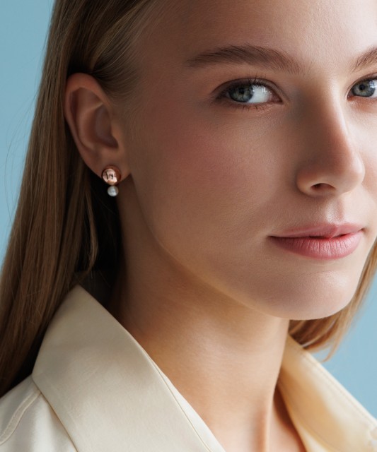 Paauksuoti sidabriniai auskarai su perlais