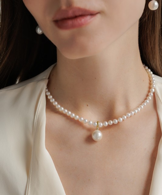 Paauksuotas Sidabrinis pakabukas Su Perlu ir cirkoniu