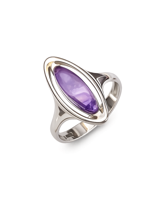 Sidabrinis žiedas su ametistu