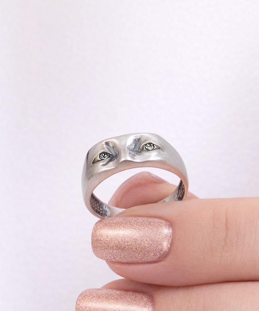 Sidabrinis žiedas su cirkoniais  - Goldinga