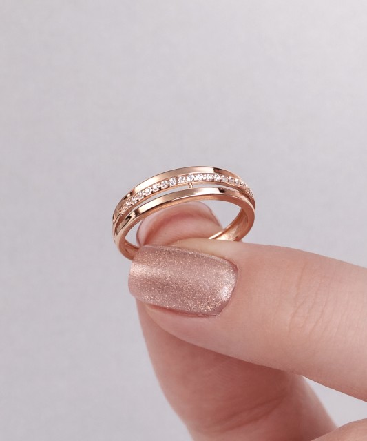 Auksinis žiedas su cirkoniais