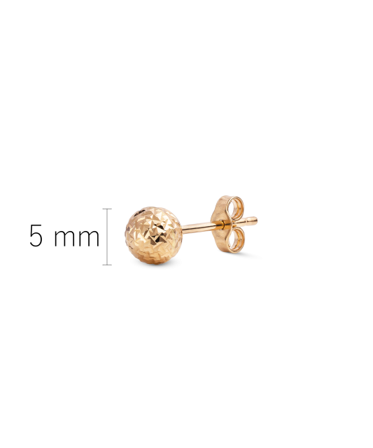 Auksinis graviruotas auskaras 5mm (1vnt.)