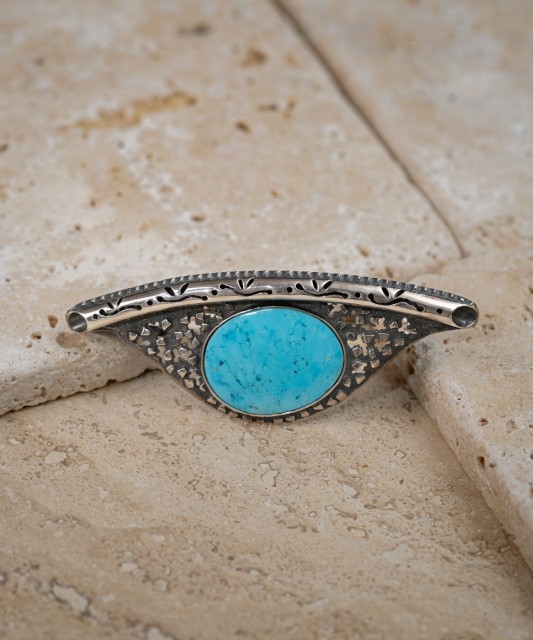 Sidabrinė sagė su turkiu