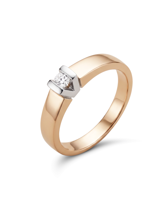 Auksinis žiedas su briliantu 0,08ct  - Goldinga