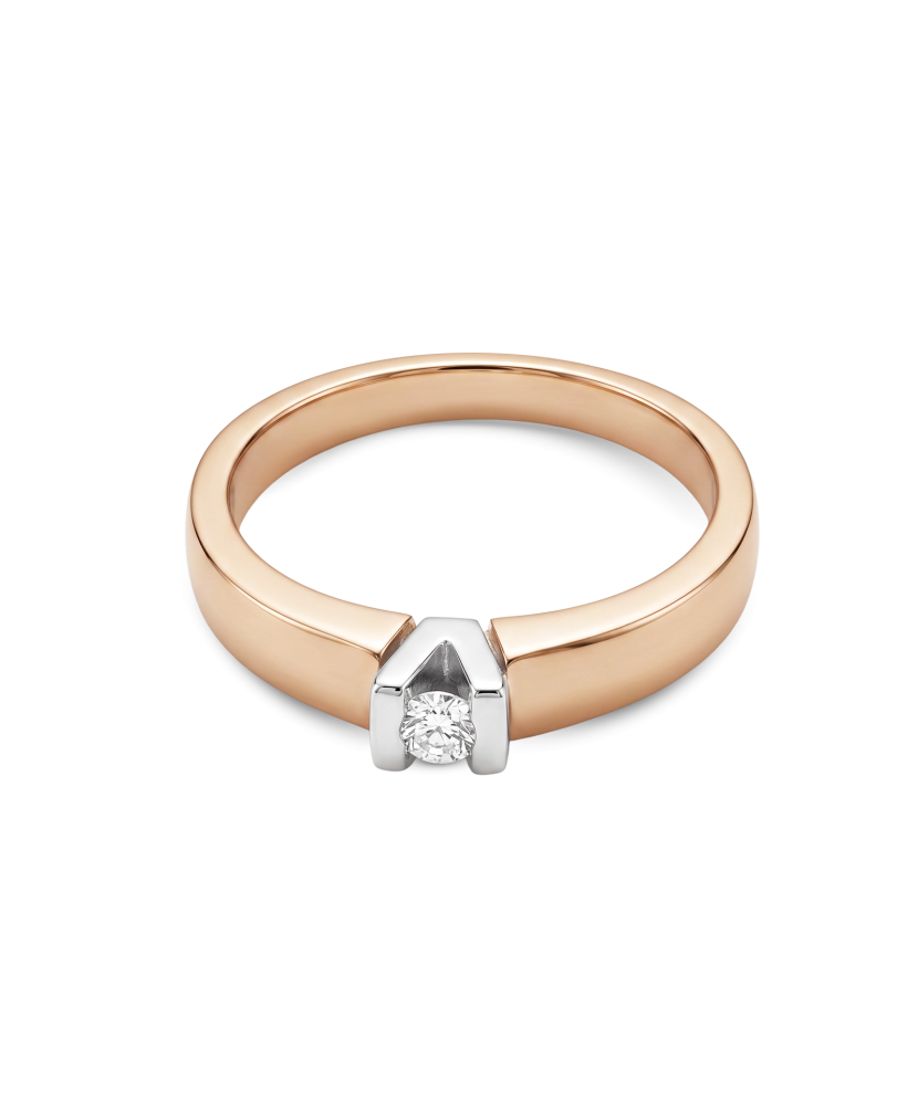 Auksinis žiedas su briliantu 0,146ct  - Goldinga