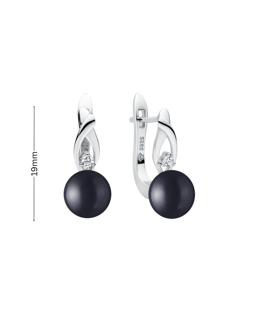 sidabriniai auskarai su perlais ir cirkoniais
