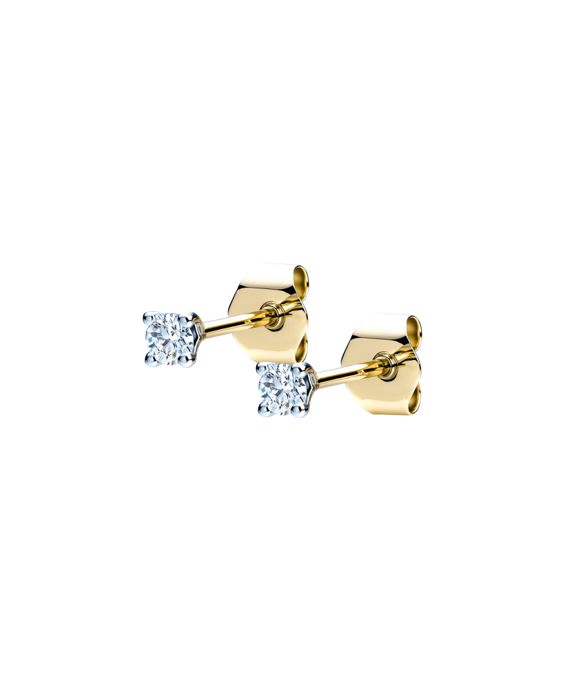Geltonos aukso auskarai su deimantais 0,11ct