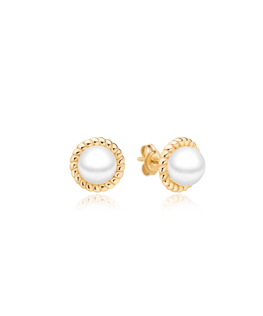 Paauksuoti sidabriniai auskarai su perlais
