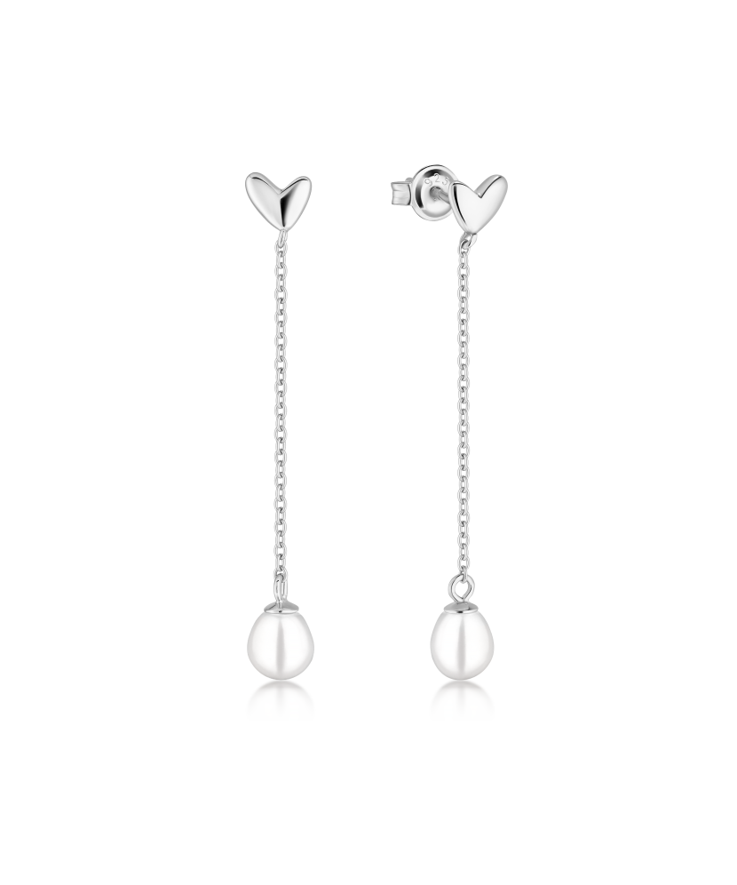 Sidabriniai auskarai su perlais