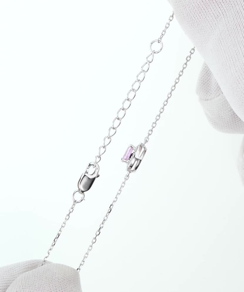 Balto aukso apyrankė su deimantais ir safyru - Auksinės apyrankės - Goldinga