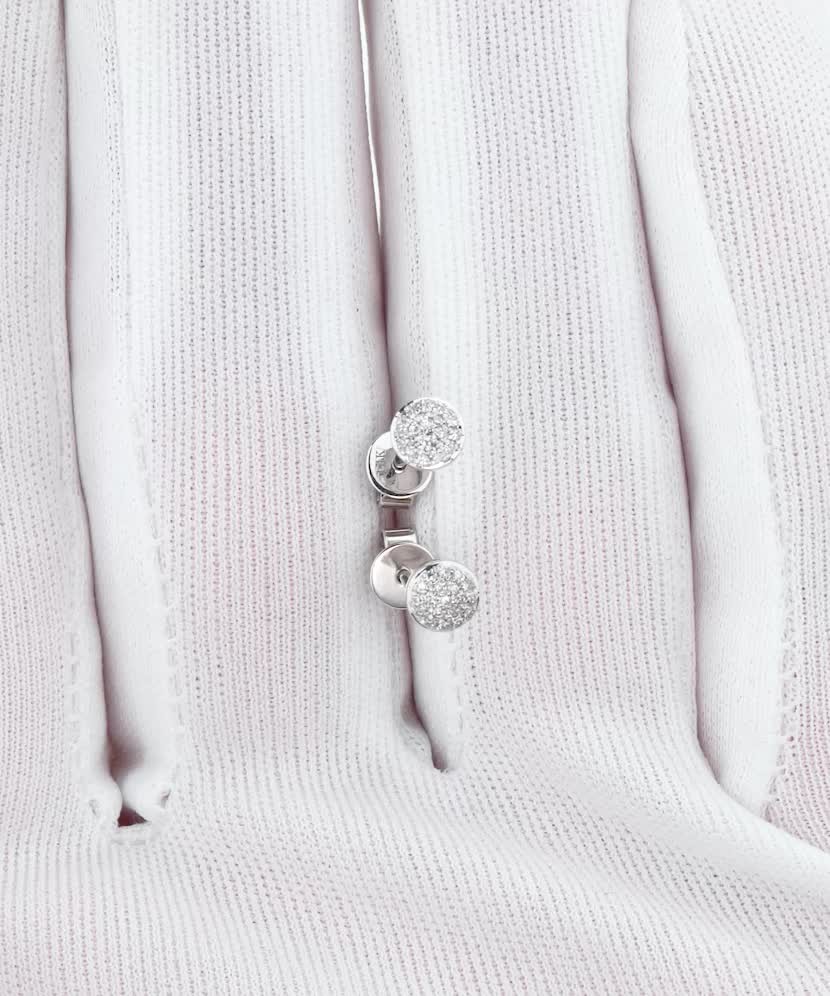 Balto aukso auskarai su deimantais - Auksiniai Auskarai su brangakmeniais - Goldinga