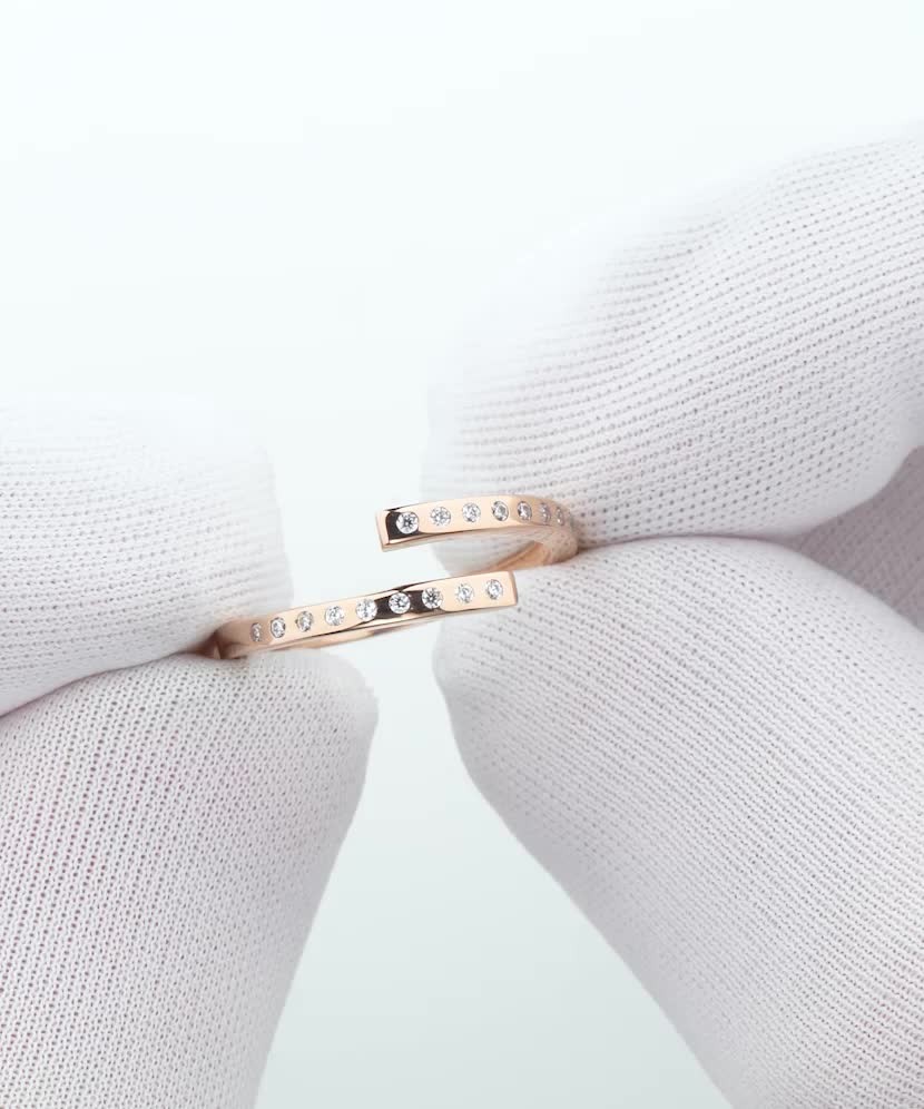 Auksinis žiedas su cirkoniais - Auksiniai žiedai - Goldinga